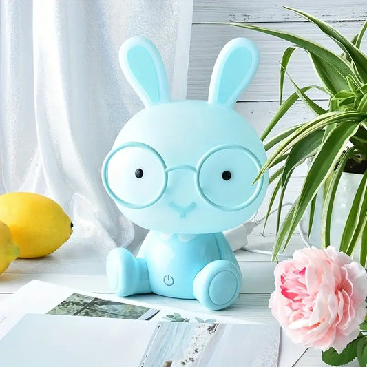 Cute Rabbit Glasses Table Lamp - USB Cartoon Night Light