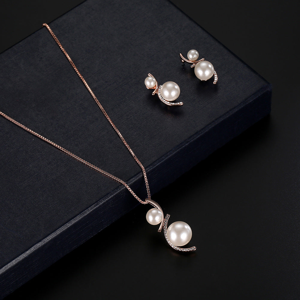 Fashion Pearl Necklace and Earring Set for Brides