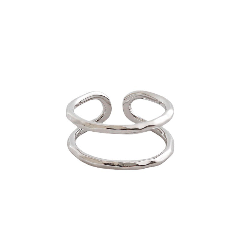 S925 Sterling Silver Double-layer Geometric Ring