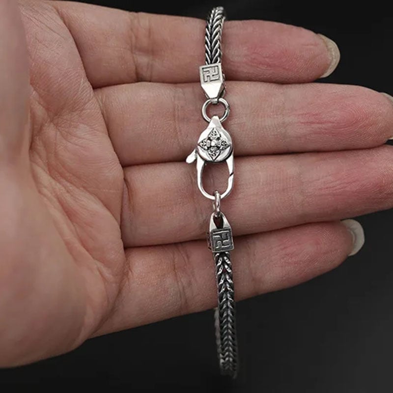 925 Sterling Silver Punk Retro Hip Hop Diamond Bracelet