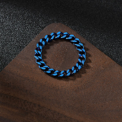 Gold Soft Chain Titanium Steel Ring for Women