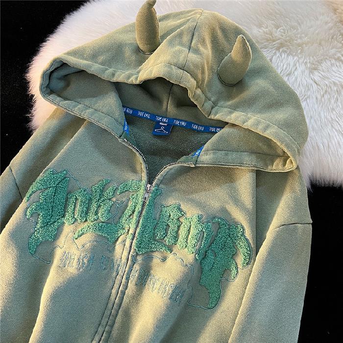 Lovely Devil Printed Hoodie for Girls