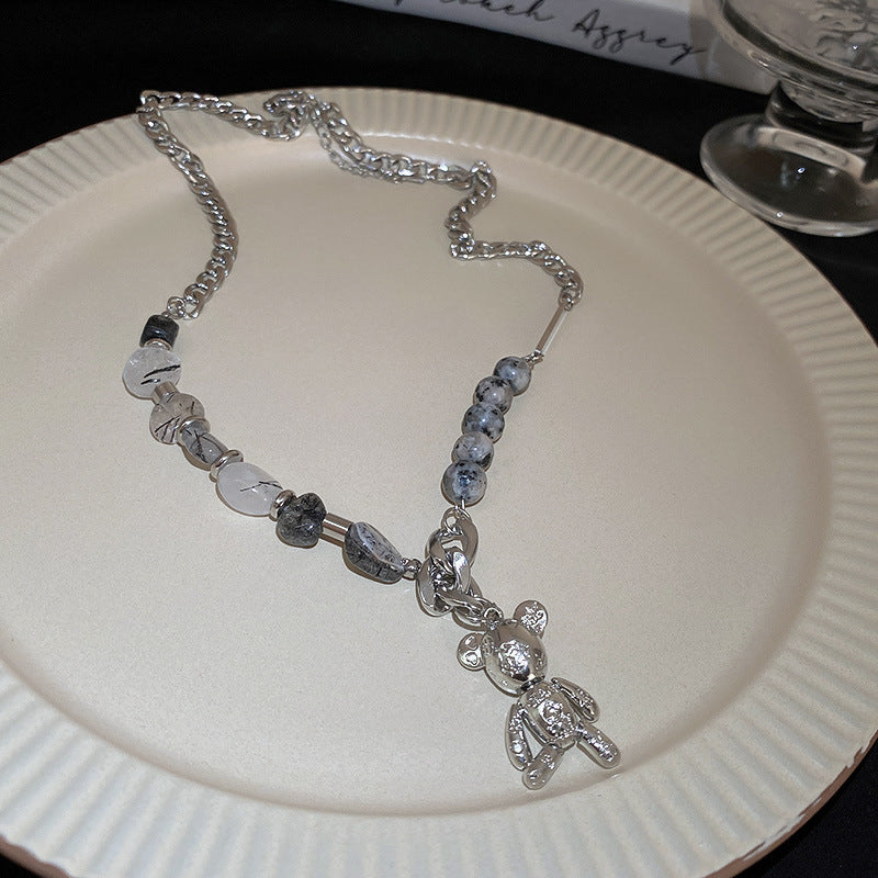 Unisex Double-Layer Cute Bear Alloy Party Necklace