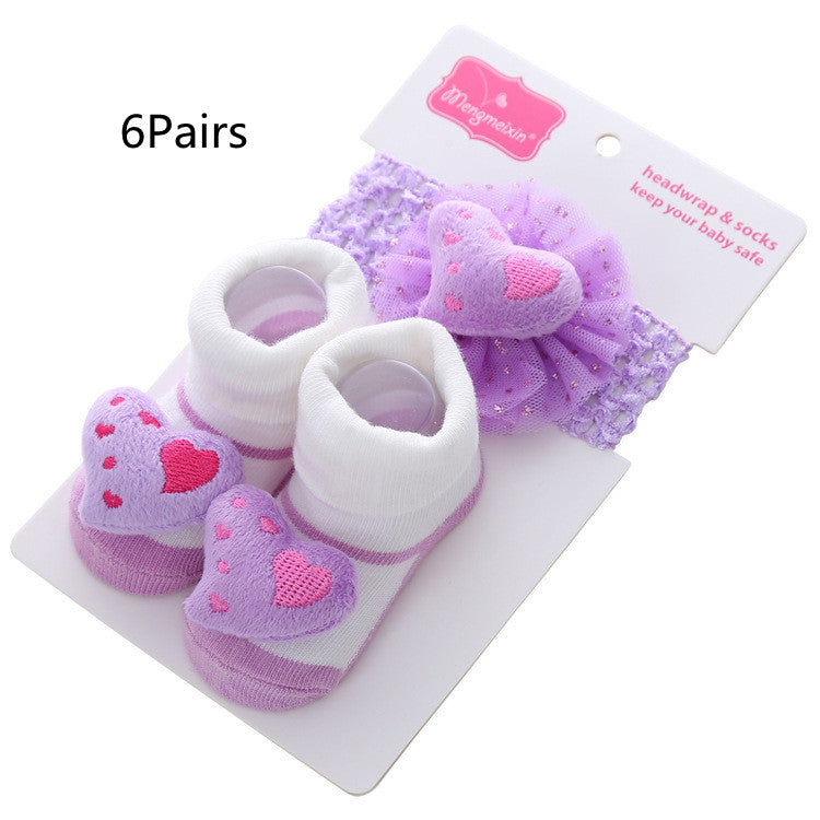 3D Polka Dot Hair Ball Flip-Up Socks for Kids
