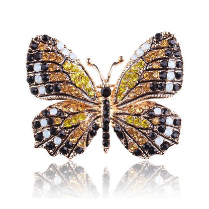 Colorful Rhinestone Alloy Butterfly Brooch Accessory