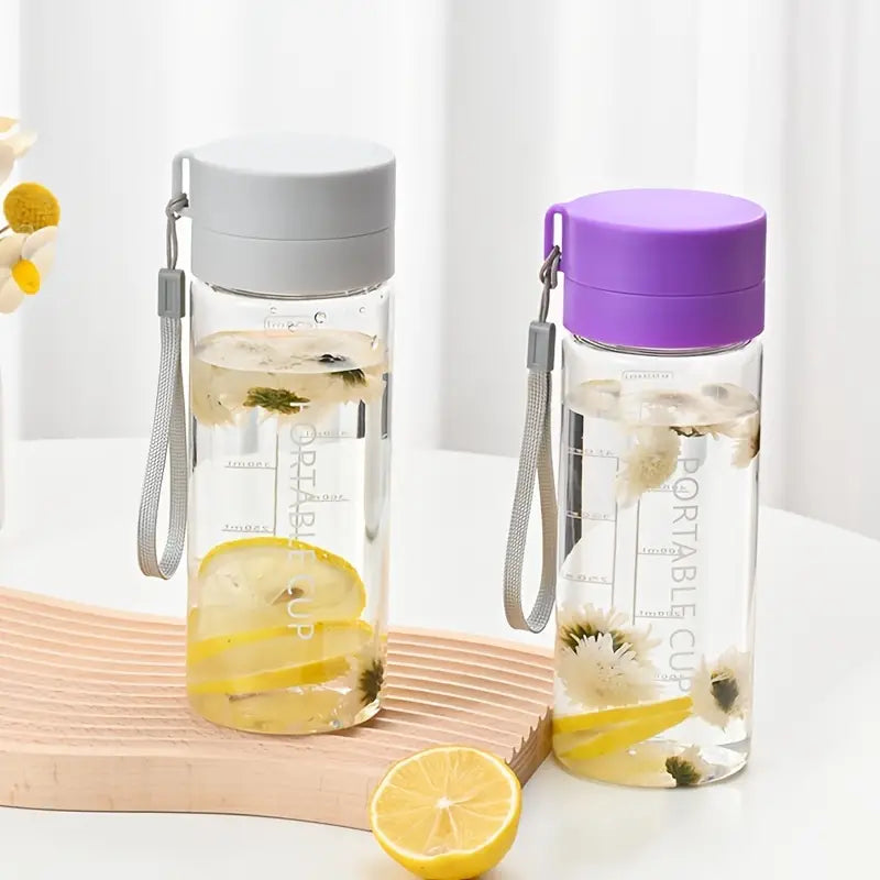Portable 20.28oz Plastic Water Cup, Simple & Clear