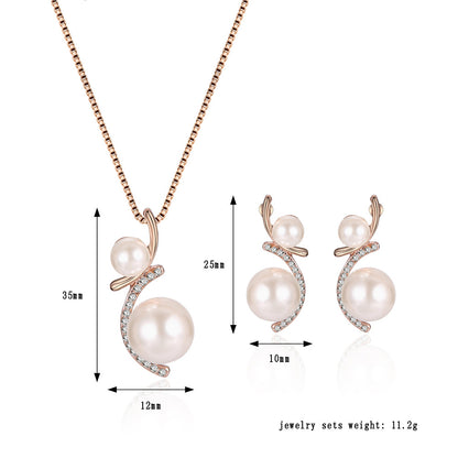 Fashion Pearl Necklace and Earring Set for Brides