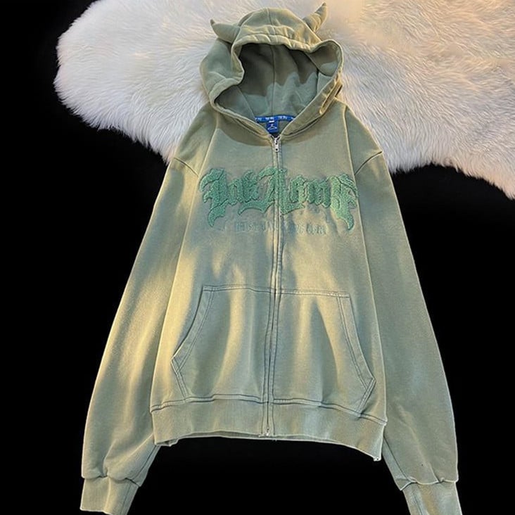 Lovely Devil Printed Hoodie for Girls