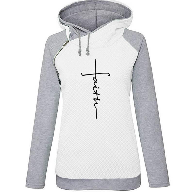 Embroidered Sweatshirt with Zipper, Women's Jacket