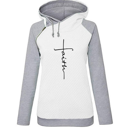 Embroidered Sweatshirt with Zipper, Women's Jacket