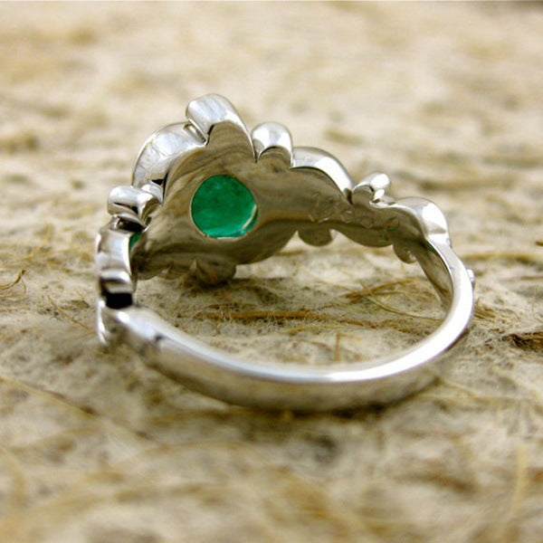 Green Gem Engagement Ring - Popular Cross-Border Jewelry