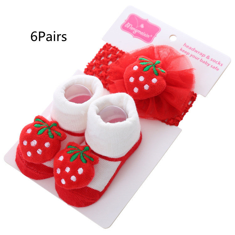 3D Polka Dot Hair Ball Flip-Up Socks for Kids