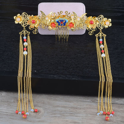 Golden Ancient Costume Hairpin, Hanfu Bride Accessory