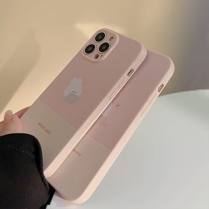 Pink Dog Pillow & Rabbit Case for iPhone 14/13/12/11
