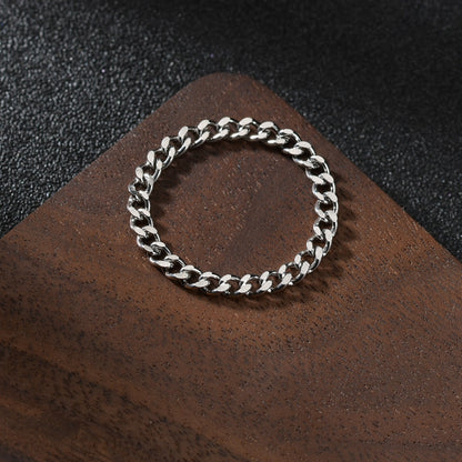 Gold Soft Chain Titanium Steel Ring for Women