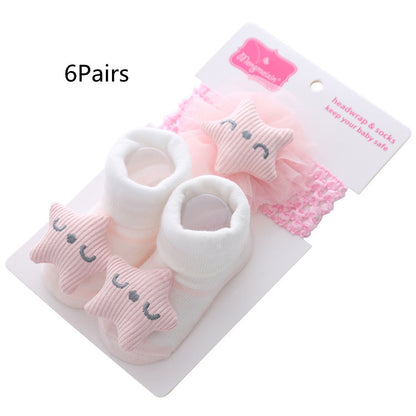 3D Polka Dot Hair Ball Flip-Up Socks for Kids