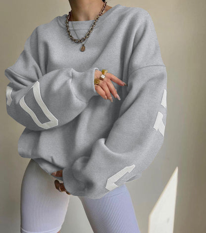 Women's Versatile Fashion Print Thickened Top