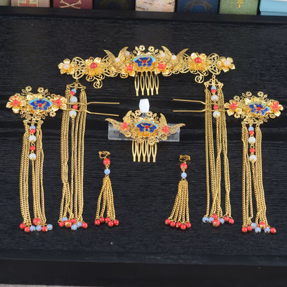 Golden Ancient Costume Hairpin, Hanfu Bride Accessory