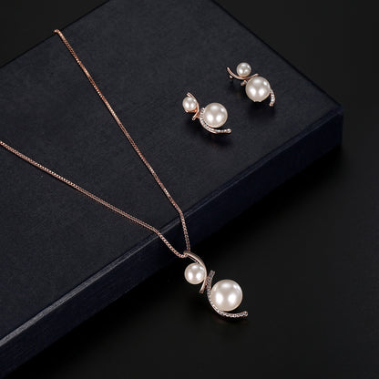 Fashion Pearl Necklace and Earring Set for Brides