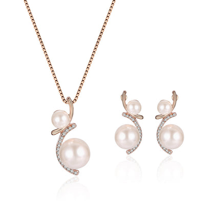 Fashion Pearl Necklace and Earring Set for Brides
