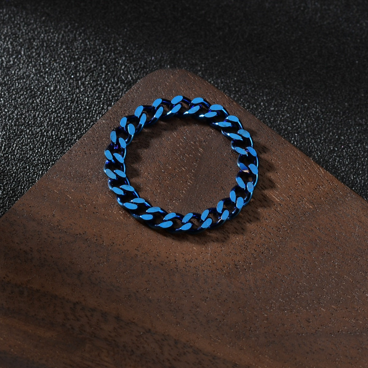 Gold Soft Chain Titanium Steel Ring for Women