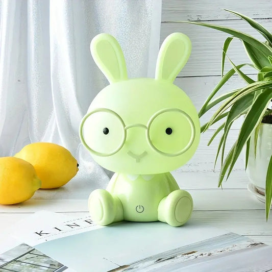 Cute Rabbit Glasses Table Lamp - USB Cartoon Night Light