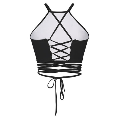 3D Ghost Hand Print Cropped Cami with Back Tie