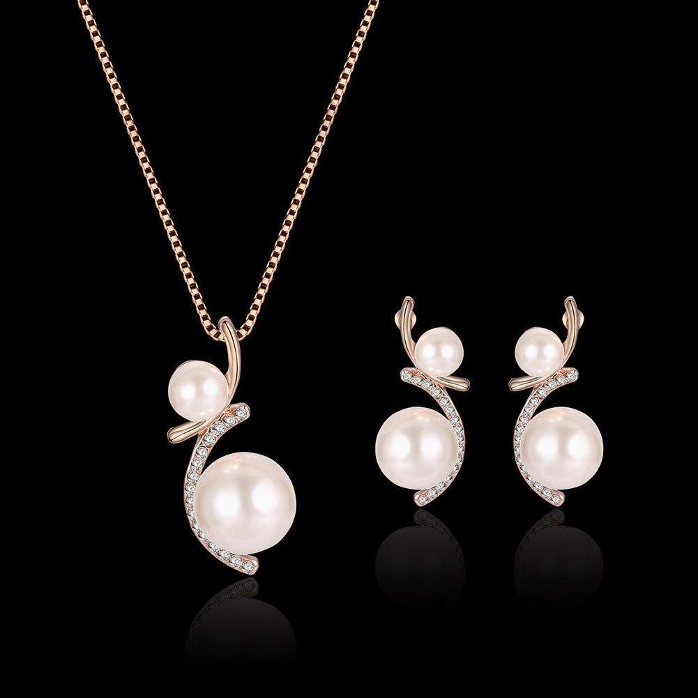 Fashion Pearl Necklace and Earring Set for Brides