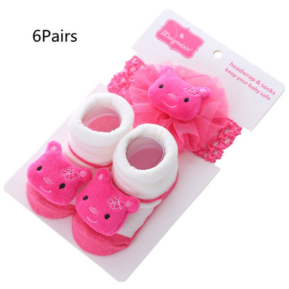 3D Polka Dot Hair Ball Flip-Up Socks for Kids