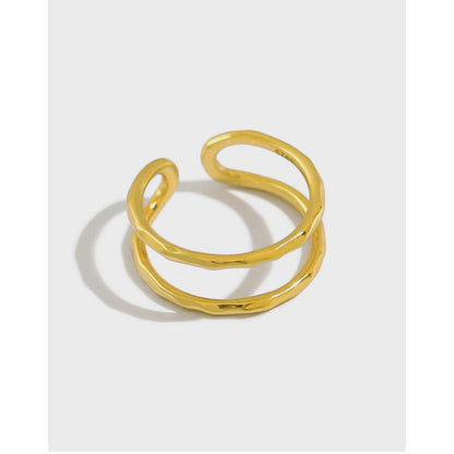 S925 Sterling Silver Double-layer Geometric Ring