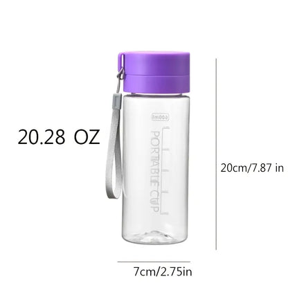 Portable 20.28oz Plastic Water Cup, Simple & Clear
