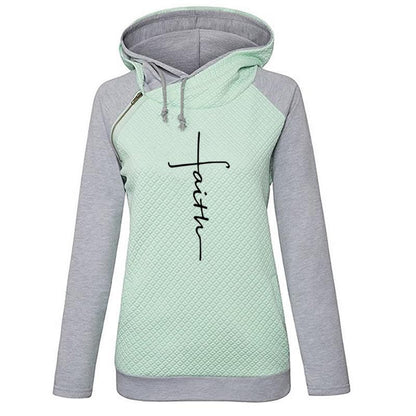 Embroidered Sweatshirt with Zipper, Women's Jacket
