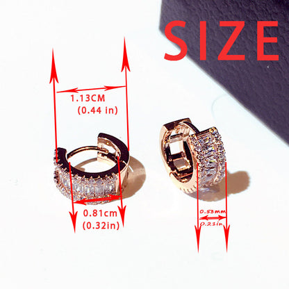 Simple Round Rhinestone Earrings for Women