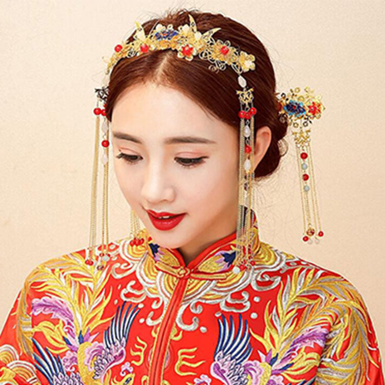 Golden Ancient Costume Hairpin, Hanfu Bride Accessory