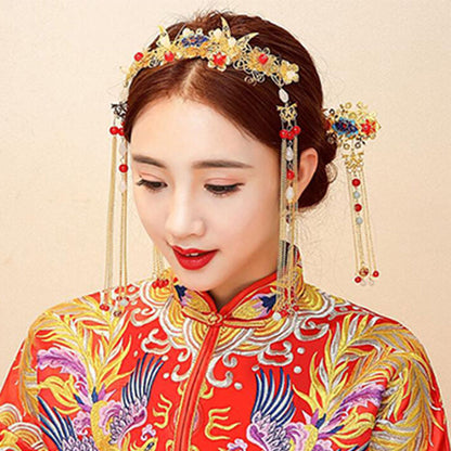 Golden Ancient Costume Hairpin, Hanfu Bride Accessory