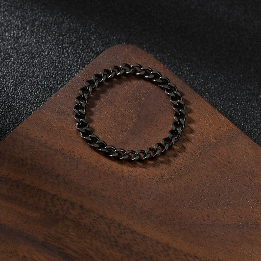 Gold Soft Chain Titanium Steel Ring for Women