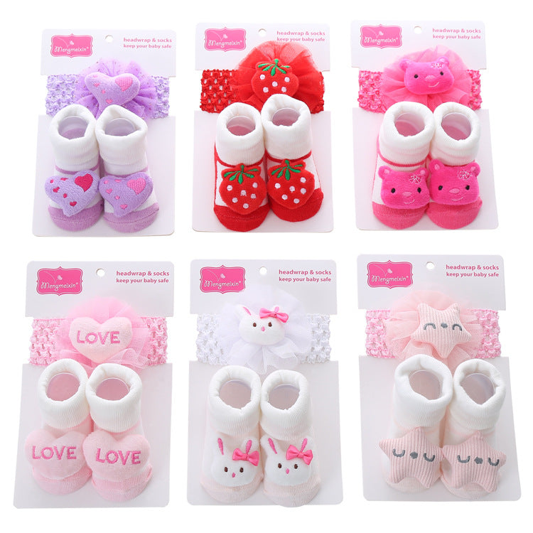 3D Polka Dot Hair Ball Flip-Up Socks for Kids