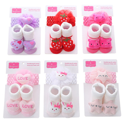 3D Polka Dot Hair Ball Flip-Up Socks for Kids