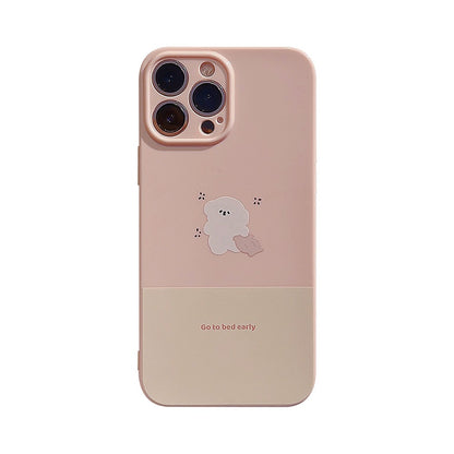 Pink Dog Pillow & Rabbit Case for iPhone 14/13/12/11
