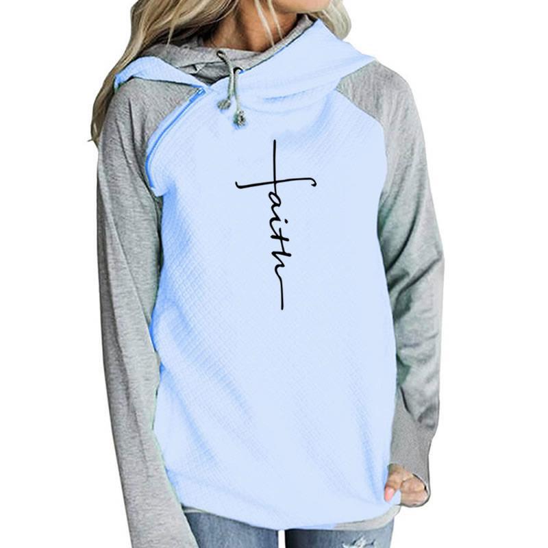 Embroidered Sweatshirt with Zipper, Women's Jacket