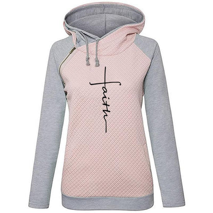 Embroidered Sweatshirt with Zipper, Women's Jacket